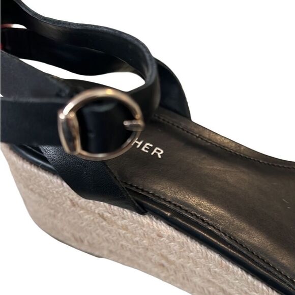 Marc Fisher Jinky Leather Black Ankle Strap Platform Sandals Size 9.5 NWOB - Picture 7 of 10